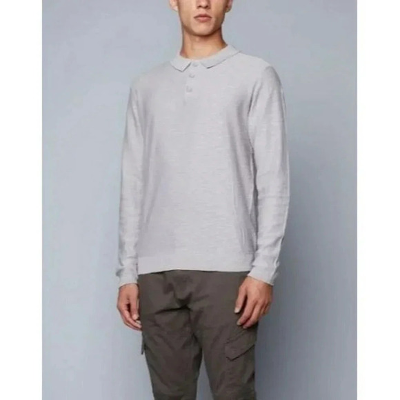 NWT Never Lose HEDGE Men's Long Sleeve Cotton Shirt Grey Size M (MSRP $55) - Picture 1 of 4